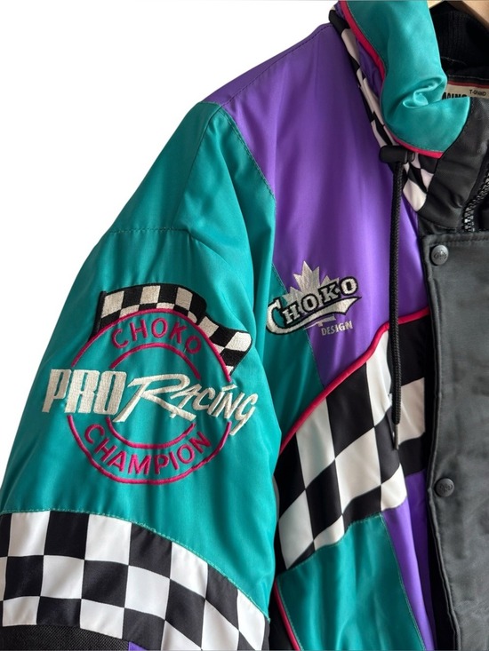 Choko Other - Retro Choko Racing Ski Snowmobile Jacket Mens XL Check Fleece Lined Winter Coat